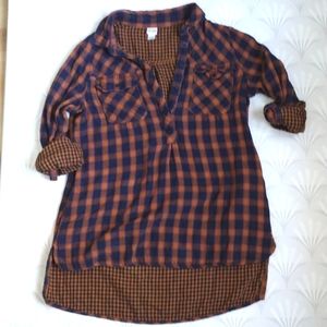 River canyon blues plaid top